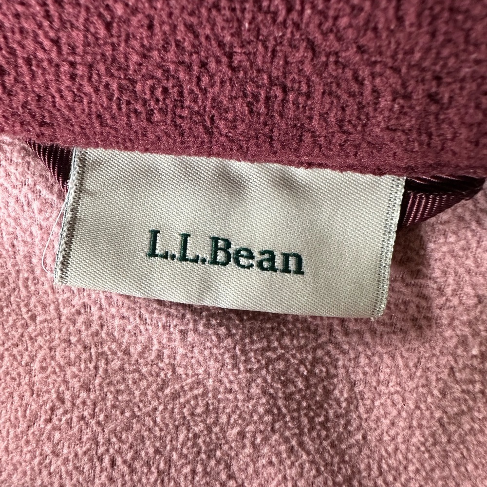 LL Bean Full Zip Lightweight Fleece Jacket Mauve L - Picture 7 of 8